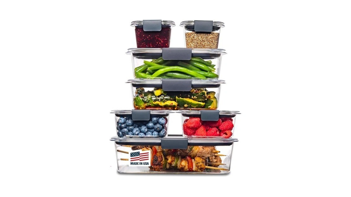 Rubbermaid Brilliance Food Storage Containers, 14 Piece Plastic Containers With