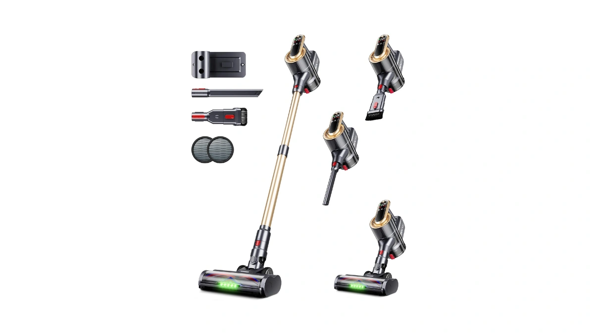Rendow Cordless Vacuum Cleaner, 600w 50kpa Vacuum Cleaners For Home,