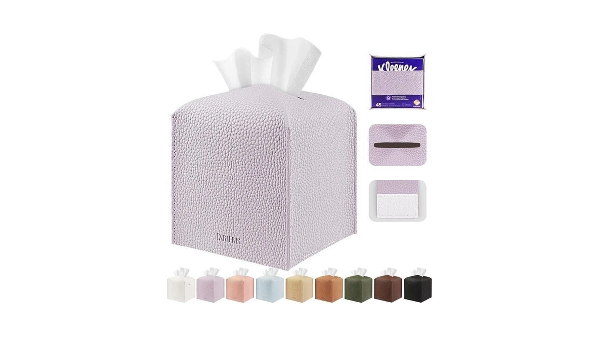 Parieris Tissue Box Cover Holder Square Tissue Cube Cover Pu