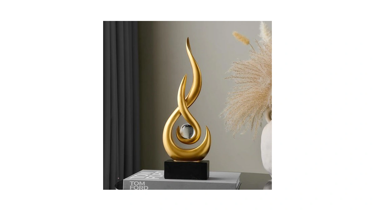 Octdays Gold Abstract Statue Sculpture Decorations, Modern Sculptures Home Décor