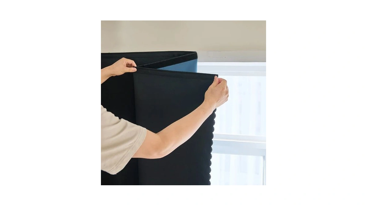 Ajazz Self Adhesive Curtains 100% Blackout Shades Window Cover Sticky