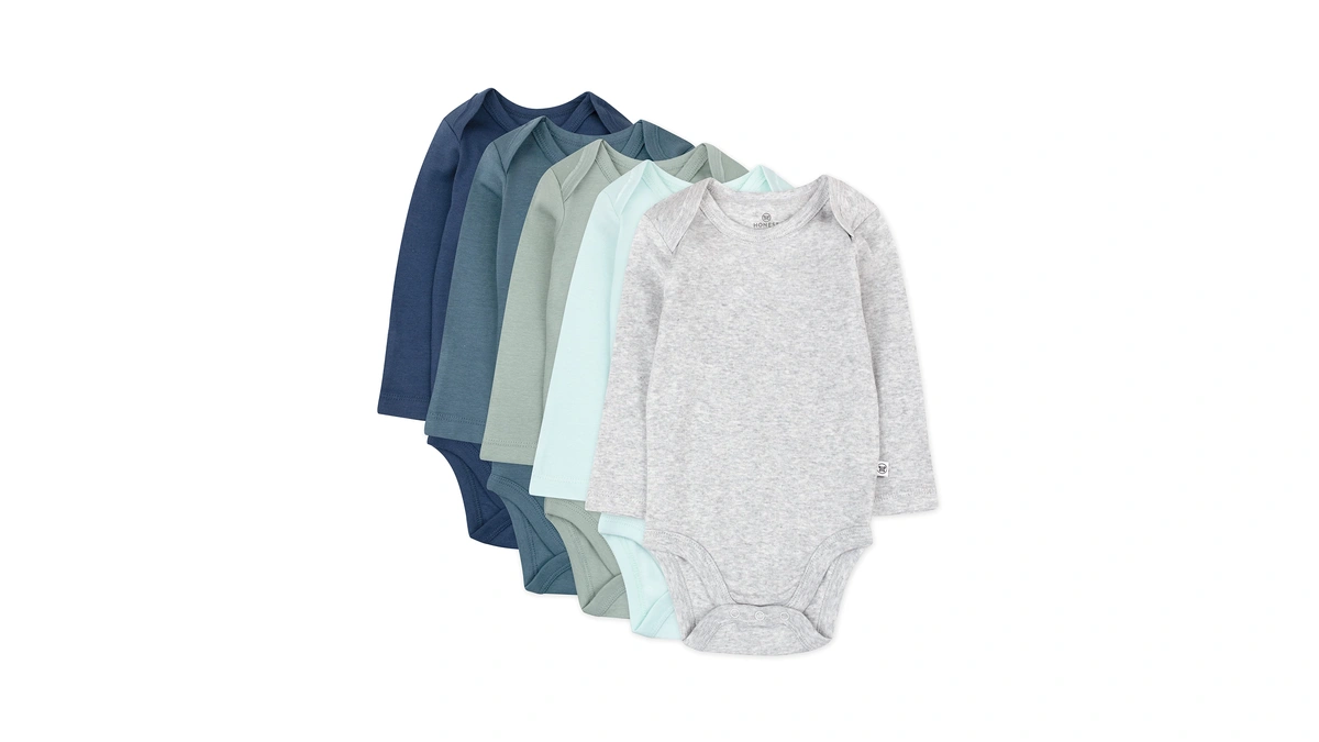 Honestbaby 5-pack Long Sleeve Bodysuits One-piece For Infant Baby Boys,