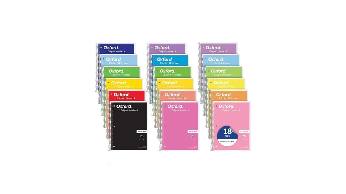 Oxford Spiral Notebooks, 18 Count Bulk Pack, 1 Subject, College