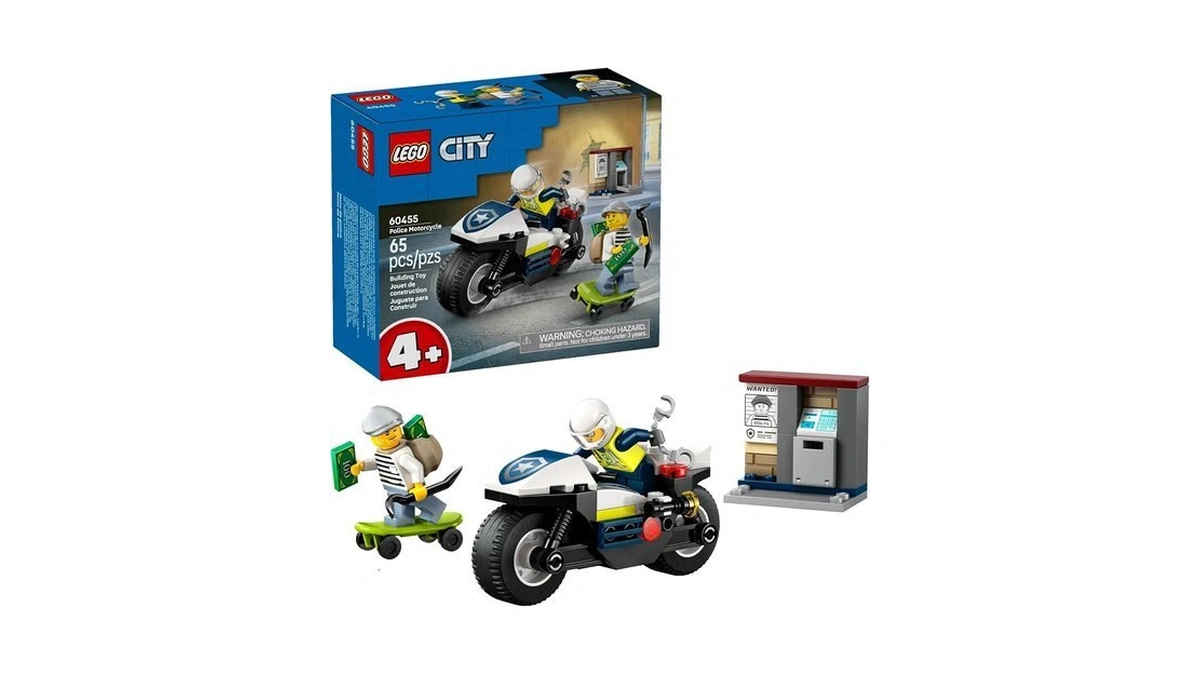 Lego City Police Motorcycle Chase Building Toy For Kids -