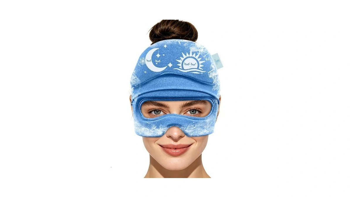 Migraine Relief Cap With Flip-up Eye Mask For Headache &