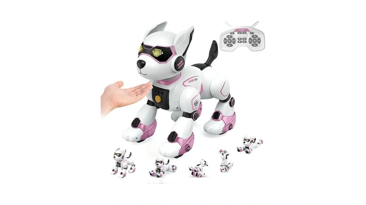 Peachleaf Smart Robots Dog Toy For Kids, Programmable Interactive Rc