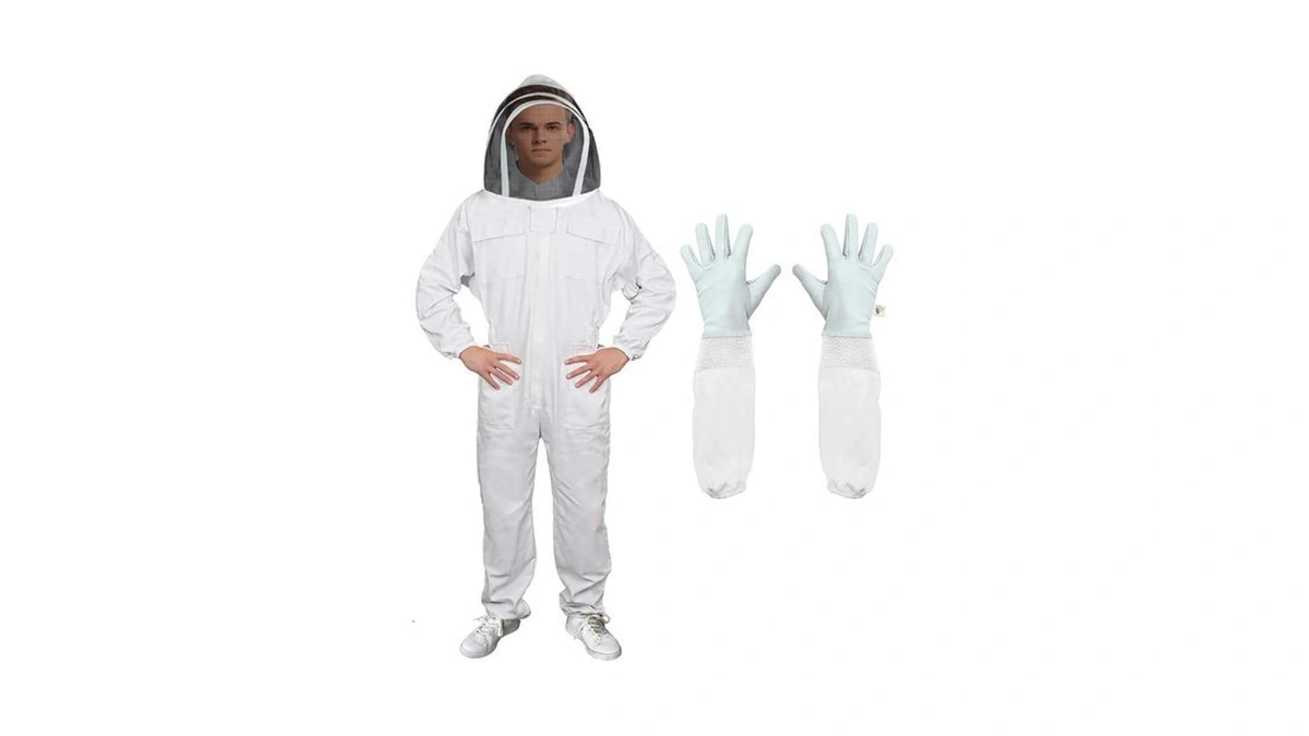 Luwint Beekeeping Suit For Adult With Ventilated Hood And Gloves,