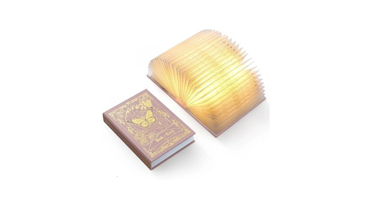 Zbole Folding Truth Book Lamp, Book Lover Gift, Bookshelf Light,