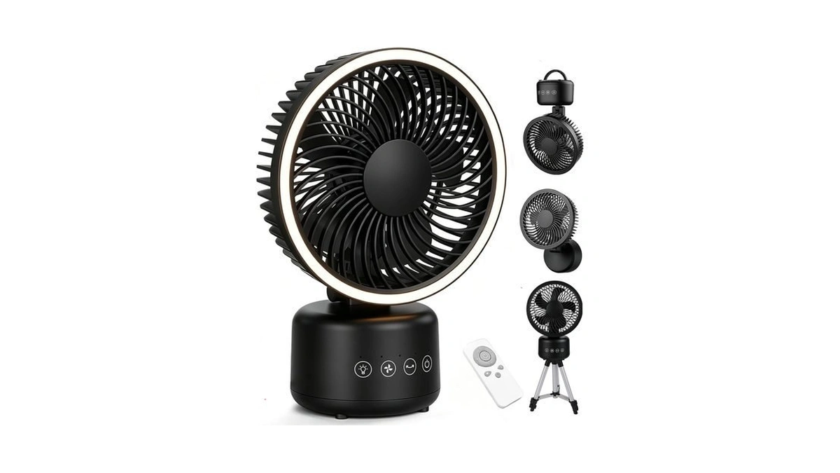 Cowsar 4-in-1 Camping Fan Rechargeable, Portable Battery Powered Fan With
