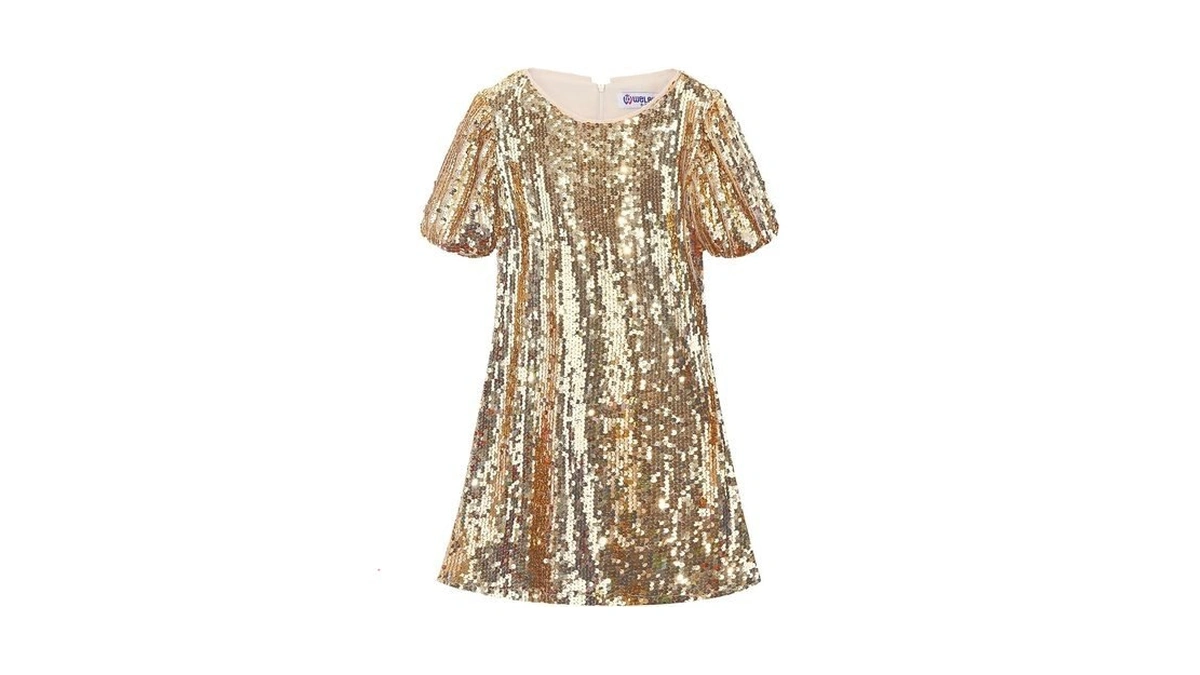 Welaken Girls Sequin Dress Sparkly Fancy Shor...