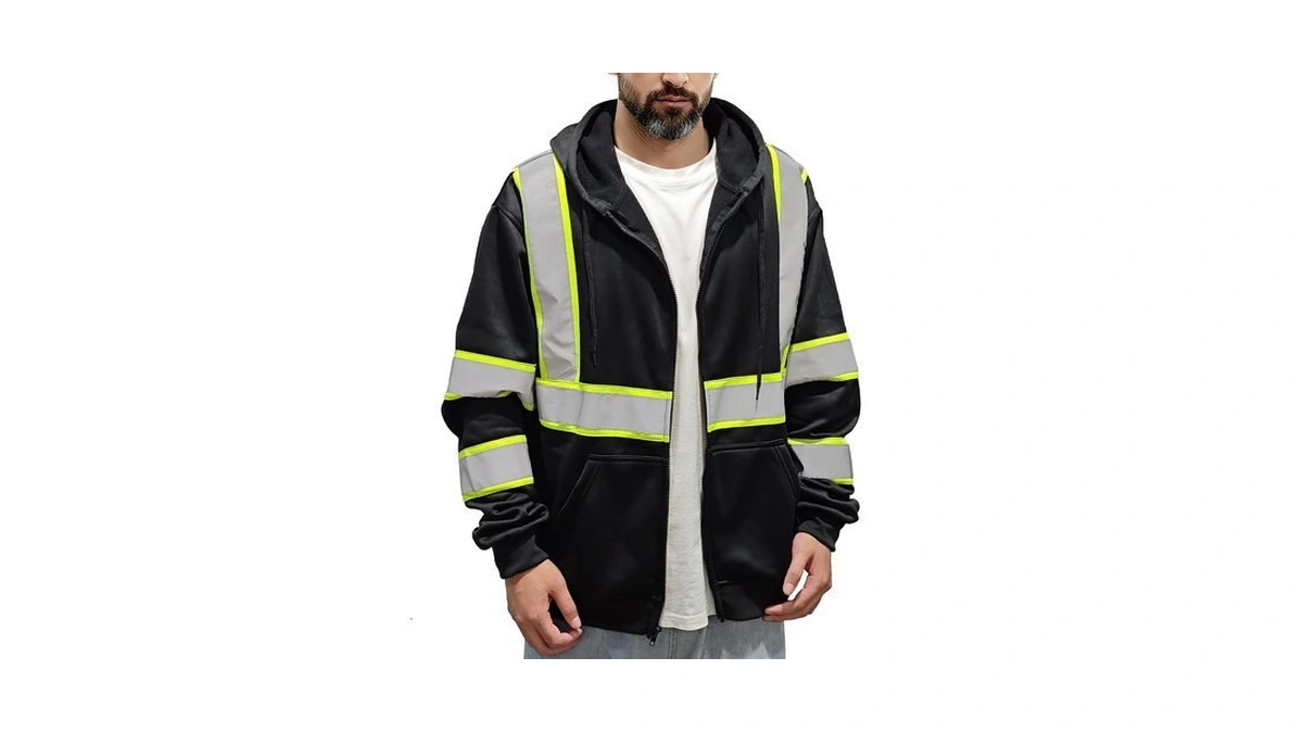 Wuple Hi Vis Safety Hoodie Class 3 High Visibility Sweatshirt
