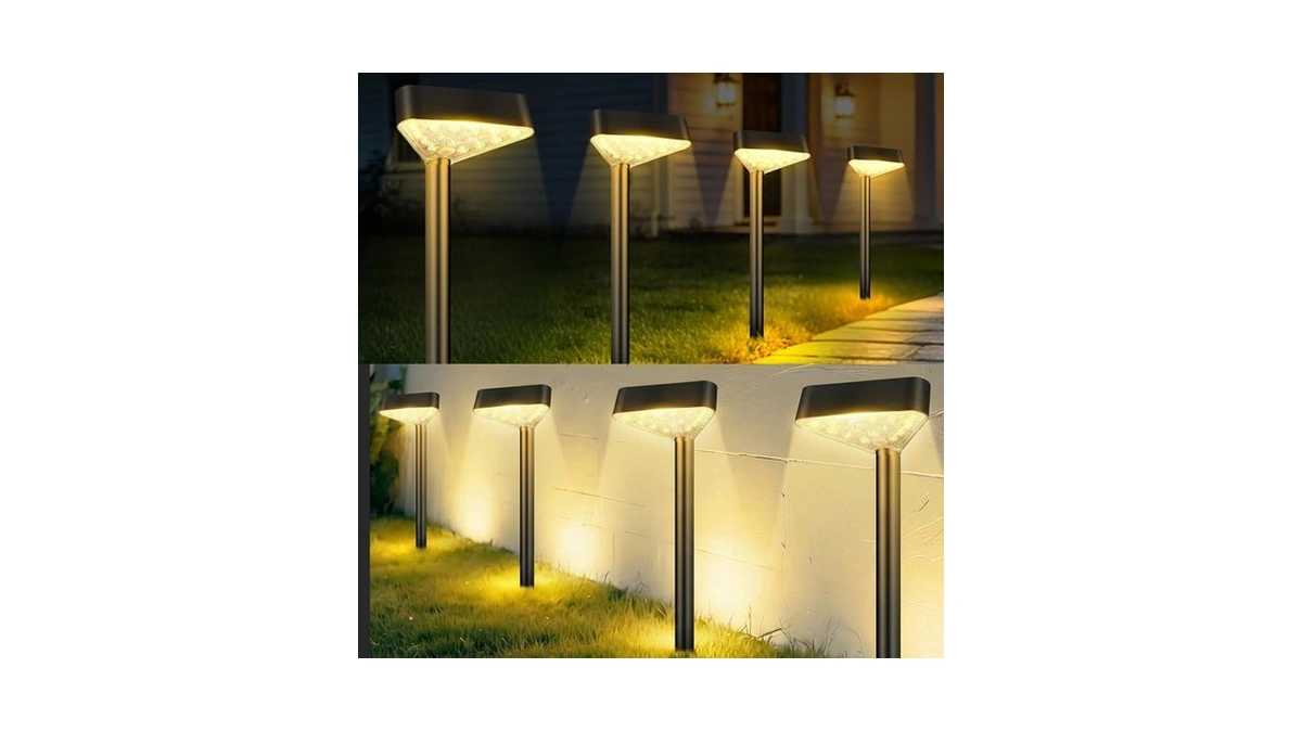 8 Pack Solar Pathway Lights Outdoor, Bright Led Solar Landscape