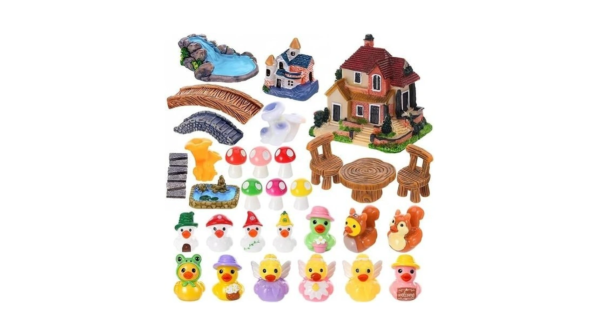 Ggstddup 36 Pcs Fairy Garden Accessories Miniature Figurines Decor Set