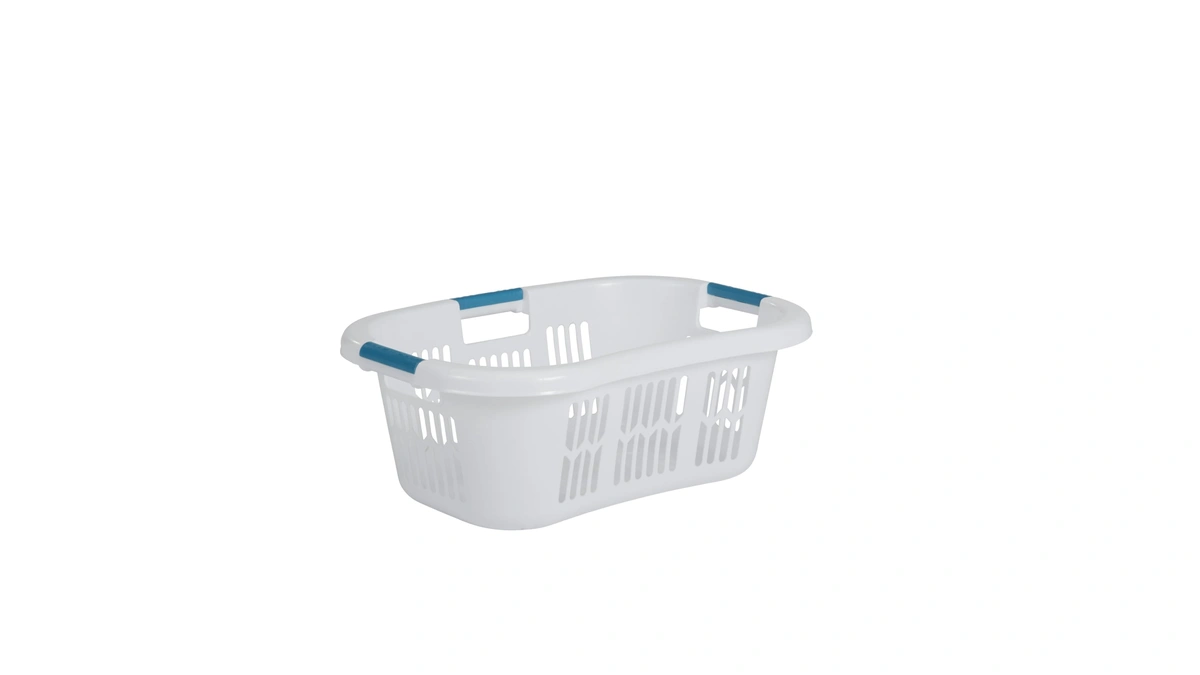 Rubbermaid Large Hip-hugger Laundry Basket/hamper, 1.5-bushel, White, Stackable Storage Bin/organizer