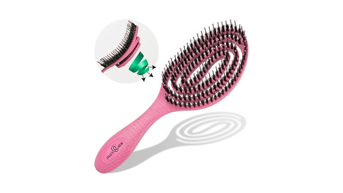 Marqus Detangle Boar Brush Women And Men, Exclusive Ultra-soft Bending