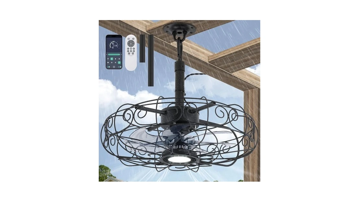 Kuailkag Waterproof Gazebo Fan 20" Smart Outdoor Ceiling Fans With