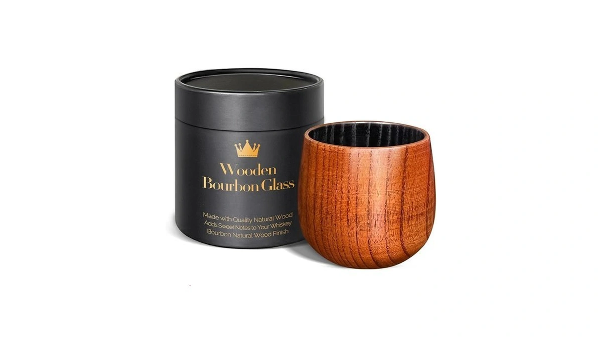 The Original Charred Wooden Bourbon Drinking Glass, Bourbon Gifts For