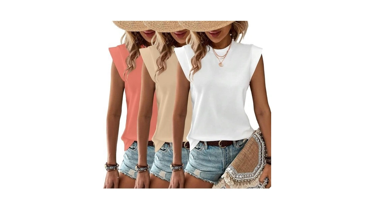 3-pack Womens Casual Tank Tops Summer Spring Trendy T Shirts