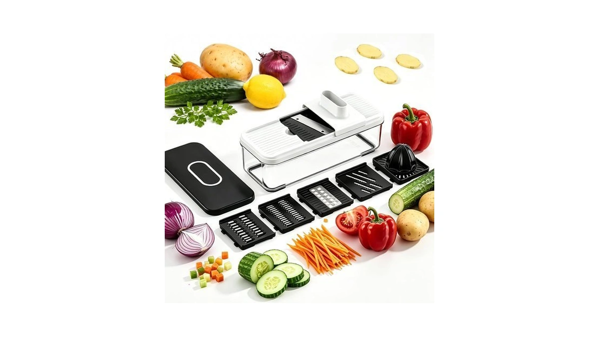 7-in-1 Mandoline Vegetable Slicer, Multi-purpose Food Chopper & Grater With
