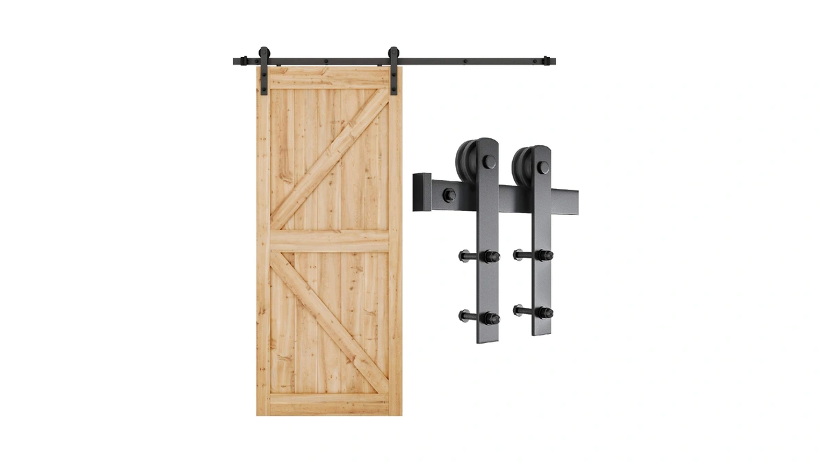Smartstandard 6.6ft Sliding Barn Door Hardware Kit, Fit 36-40" W