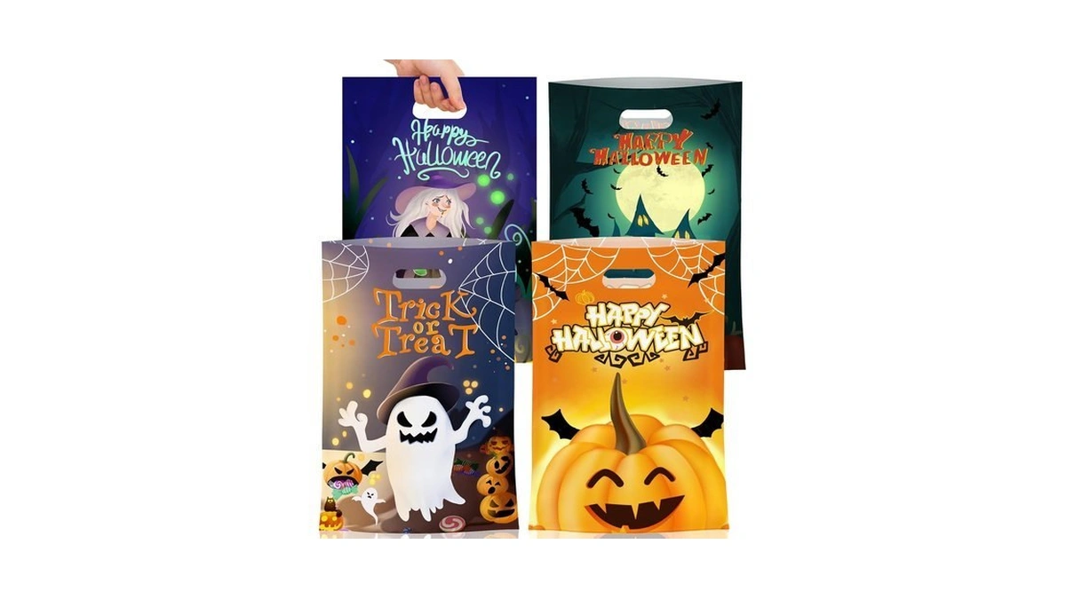 50 Pcs Halloween Goodie Bags With Handles - Happy Halloween