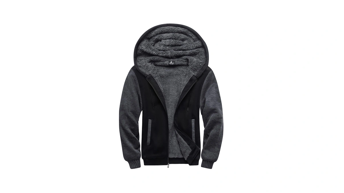 Scodi Hoodies For Men Heavyweight Fleece Sweatshirt Zip Up Thick
