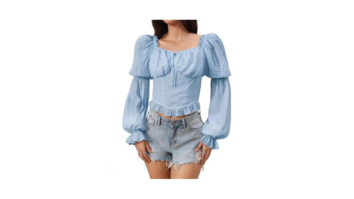 Makemechic Women's Renaissance Shirt Pirate Corset Tops Peasant Blouse