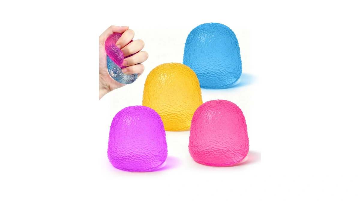 4pcs Gumdrop Squishy Toys Mini, Sweet Gel Candy Stress Ball,