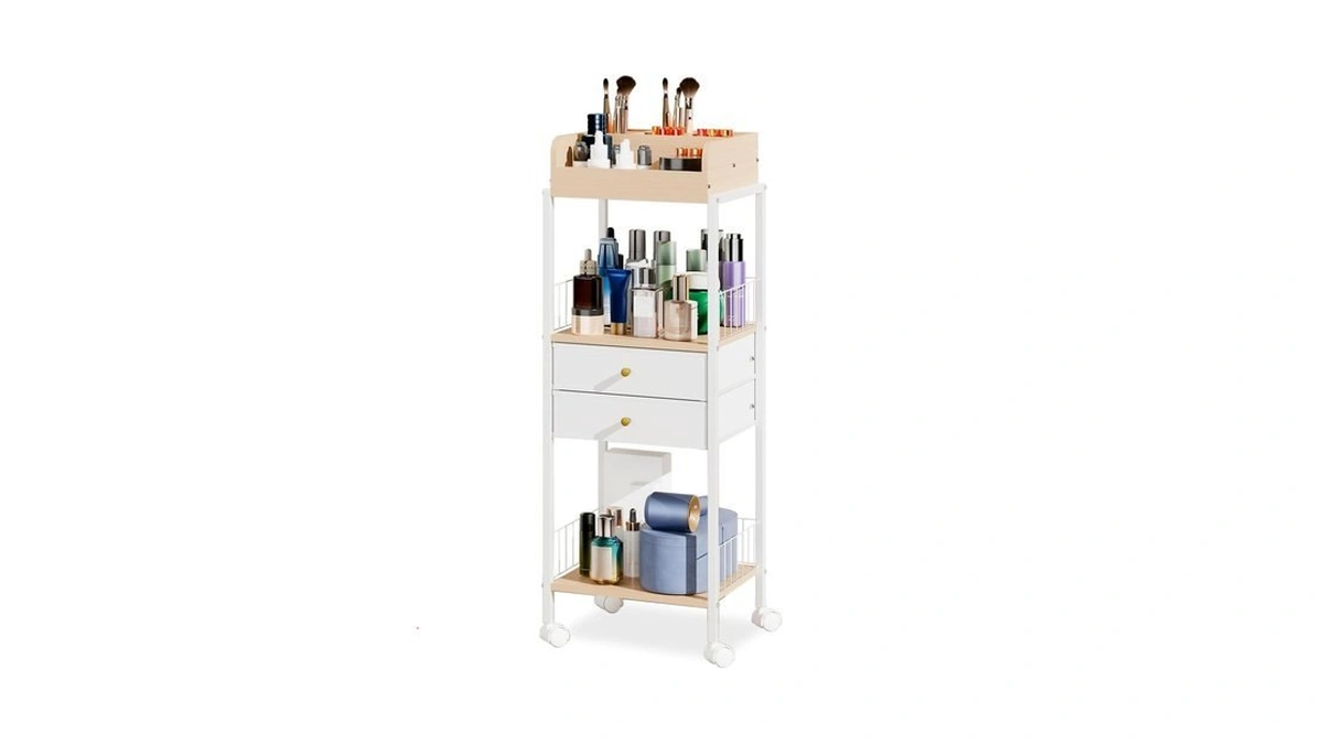Makeup Organizer Cart Shelf Floor Skincare Organizers Make Up And