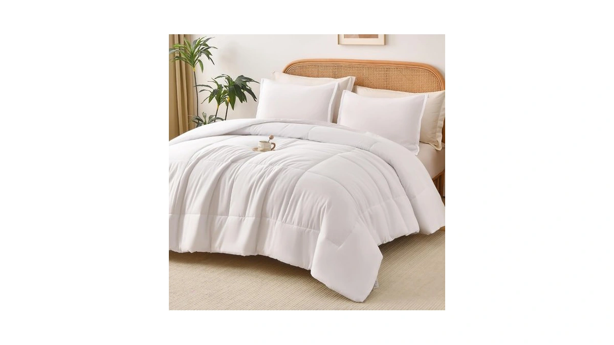 Shatex King Comorter Set 3pcs White Bedding Set, Soft King