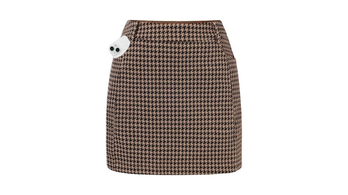 Women Plaid Mini Skirts With Shorts, High Waist Skort With