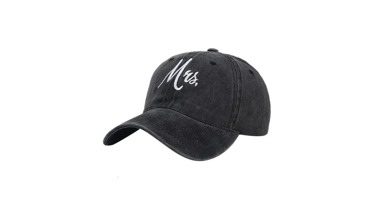 Xyiyi Mrs Black Vintage Washed Distressed Baseball Cap Adjustable Cotton