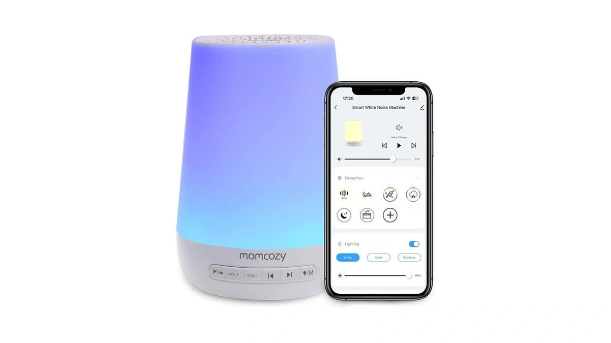 Momcozy Smart Baby Sound Machine With Night Light, White Noise