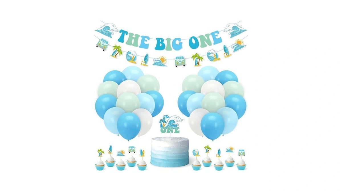 Vansolinne The Big One Surf Birthday Party Decorations For Summer