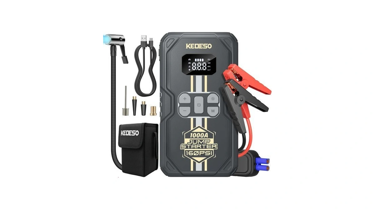 Kedeso Jump Starter With Air Compressor 160psi,car Jumper Starter Portable