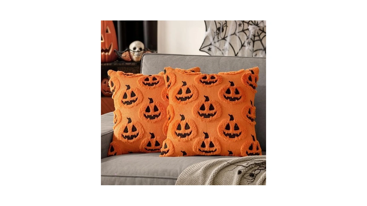 Miulee Halloween Fall Pumpkin Throw Pillow Covers 18x18 Orange-black