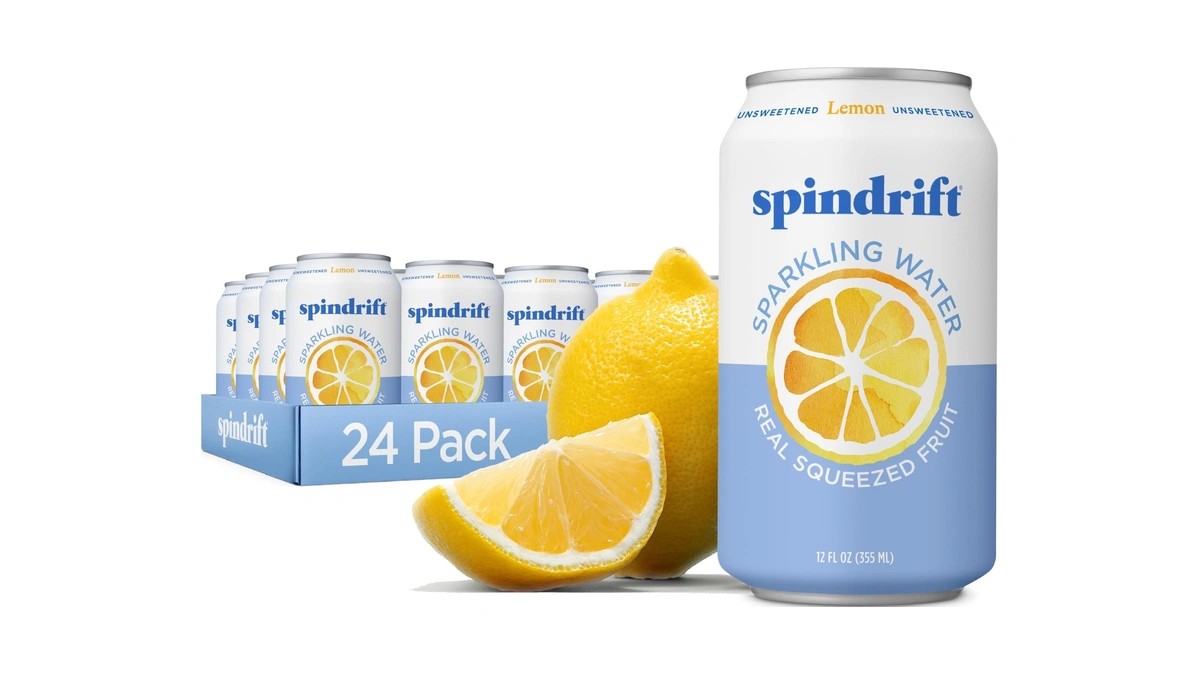 Spindrift Sparkling Water, Lemon Flavored, Made With Real Squeezed Fruit,
