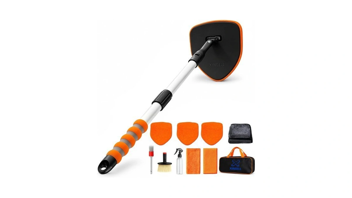 Xindell Interior Windshield Cleaner Tool, Extendable Car Window Cleaning Kit