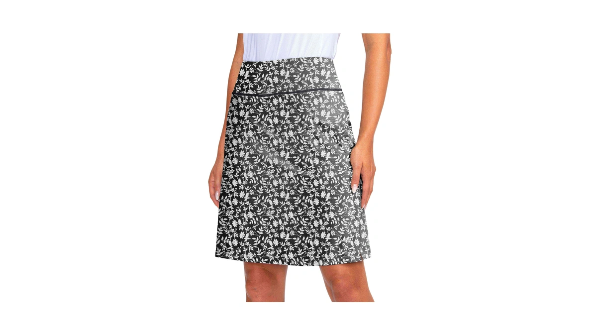 Viodia Women's 20" Knee Length Skorts With Pockets Black Flower
