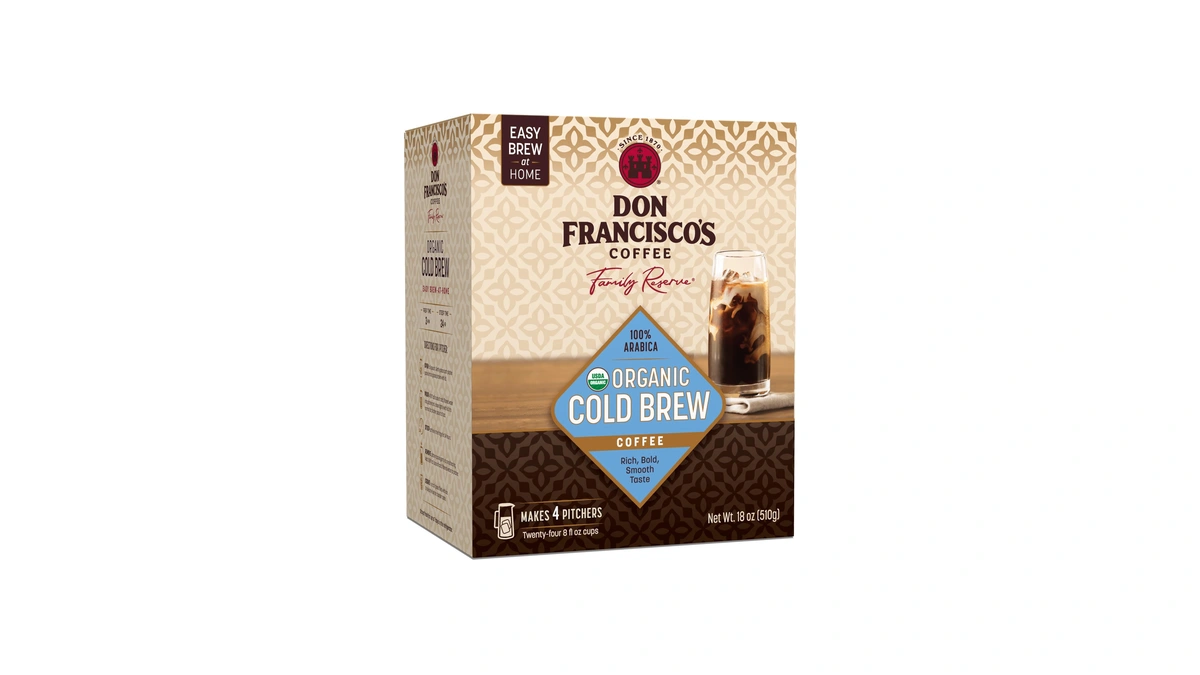 Don Francisco's Organic Cold Brew Coffee Pitcher Packs, Med-dark Roast,