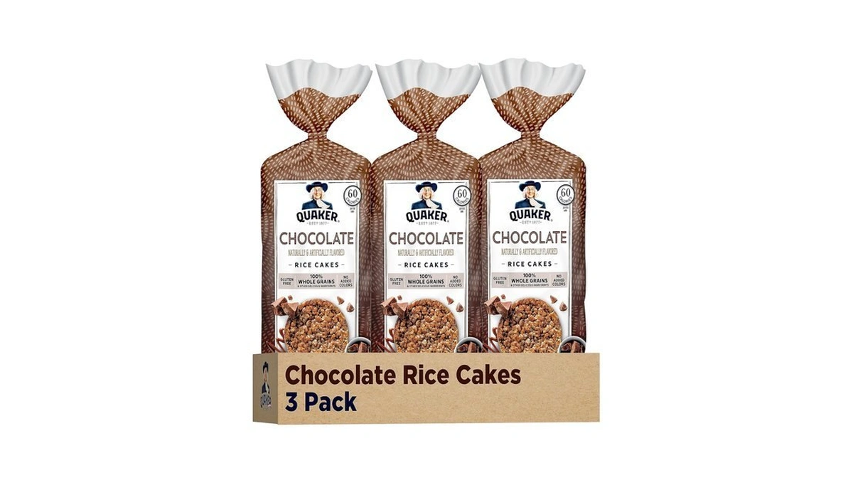 Quaker Large Rice Cakes, Chocolate, 7.23 Oz Bags, (3 Pack),