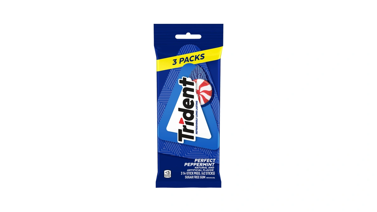 Trident Sugar-free Gum, Perfect Peppermint Flavor, 14 Count(pack Of 3)