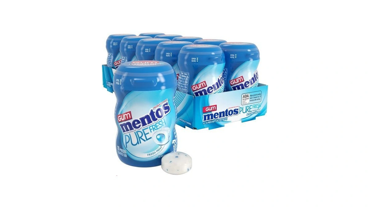Mentos Pure Fresh Sugar Free Gum, Fresh Mint, 10 Pieces