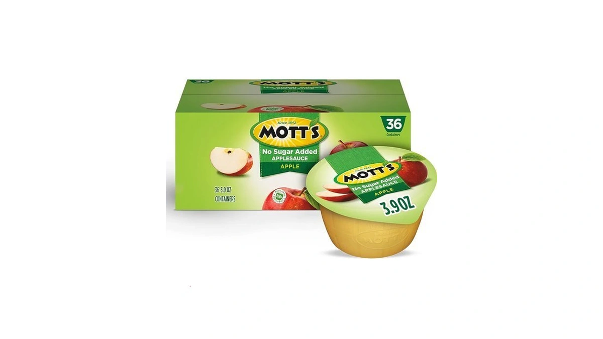 Mott's No Sugar Added Applesauce, 3.9 Oz Cups, 36 Count,