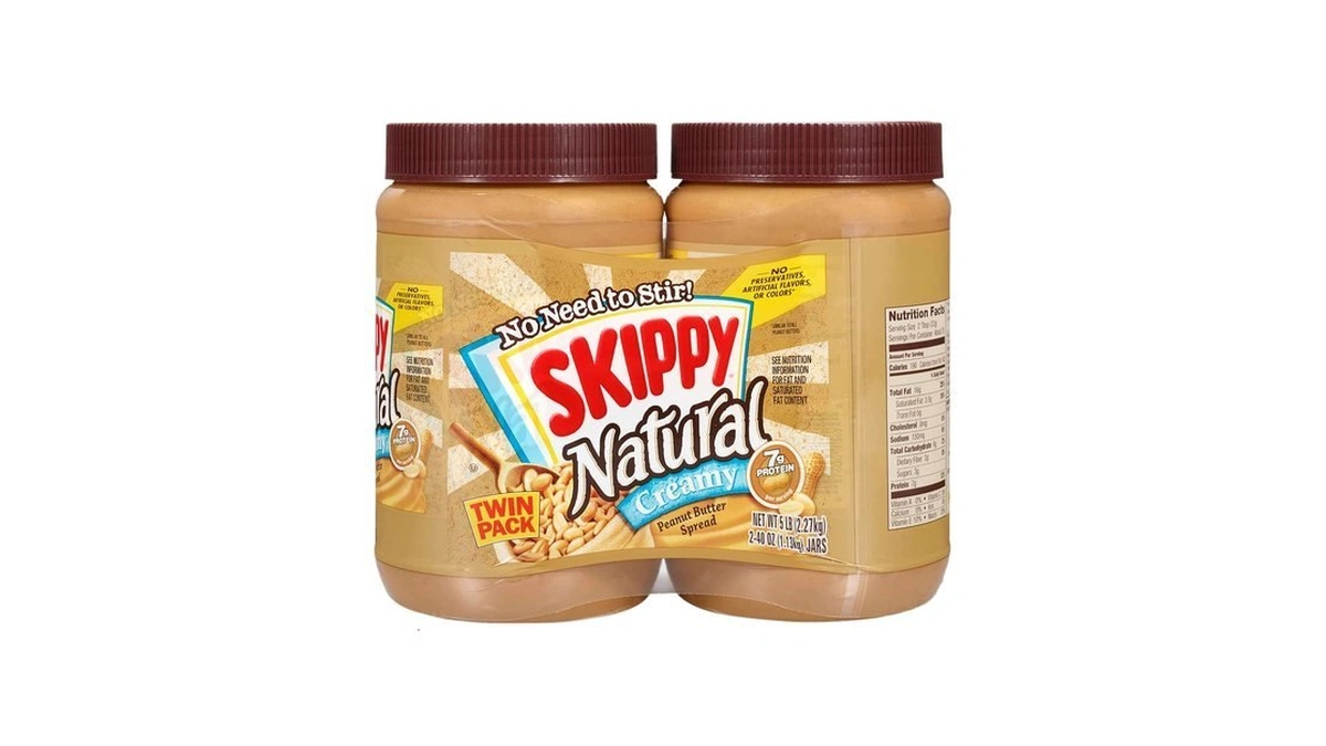 Skippy Natural Peanut Butter Creamy Twin Pack, 40 Ounces, Pack