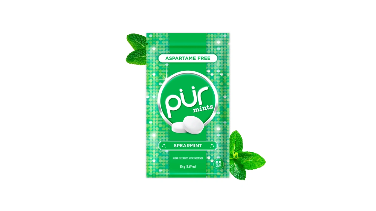 Pur Mints, Spearmint, Xylitol Mints, No Artificial Flavor, 65 Count