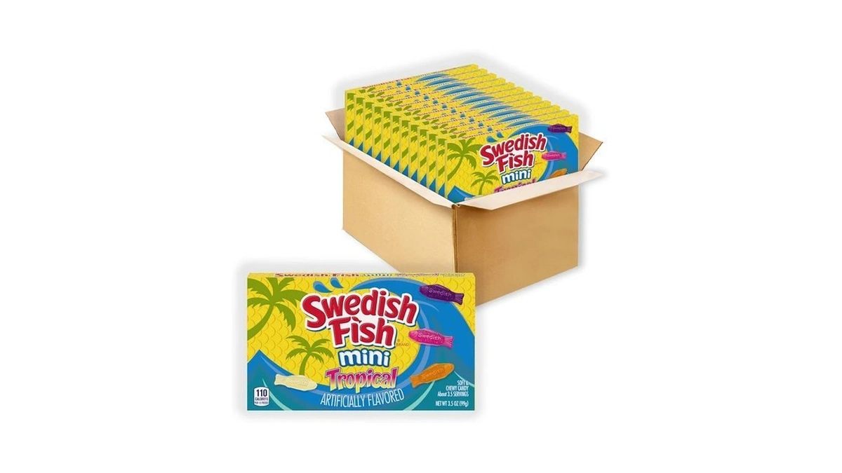 Swedish Fish Mini Tropical Soft & Chewy Gummy Candy, 12