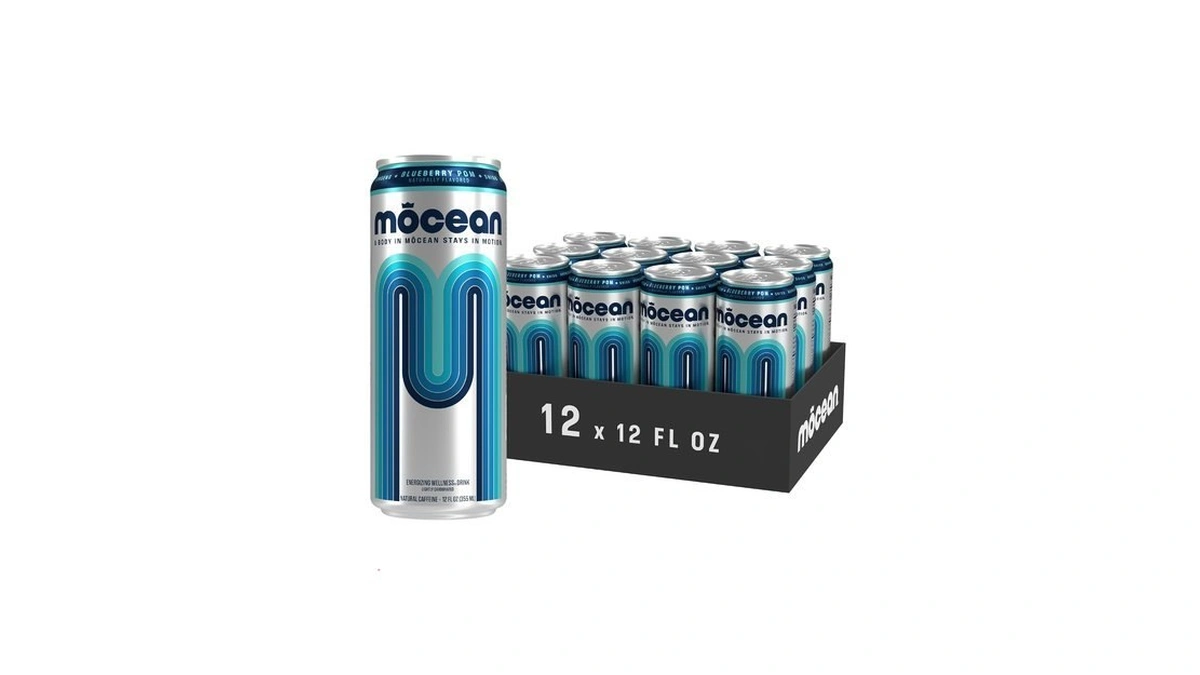 Mōcean Blueberry Pomegranate Energy Drink, 12-pack (12 Fl Oz) Clean