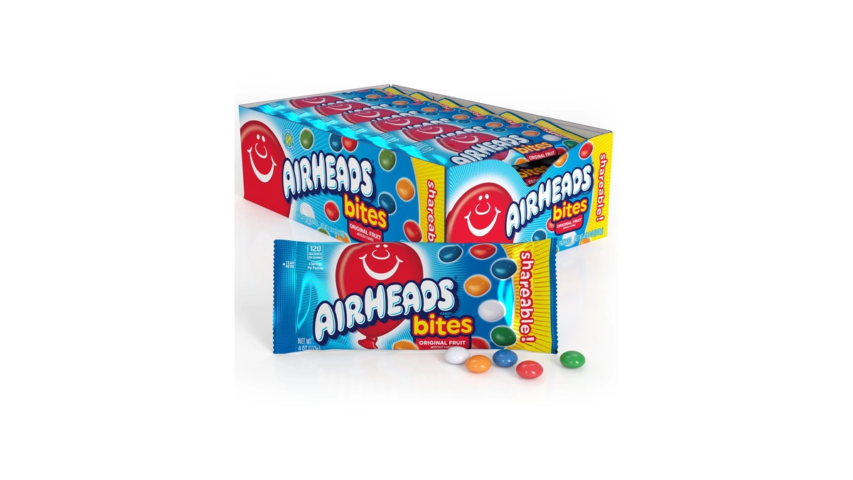 Airheads Candy Bites, Assorted Fruit Flavors, 4 Ounces (18-pack)