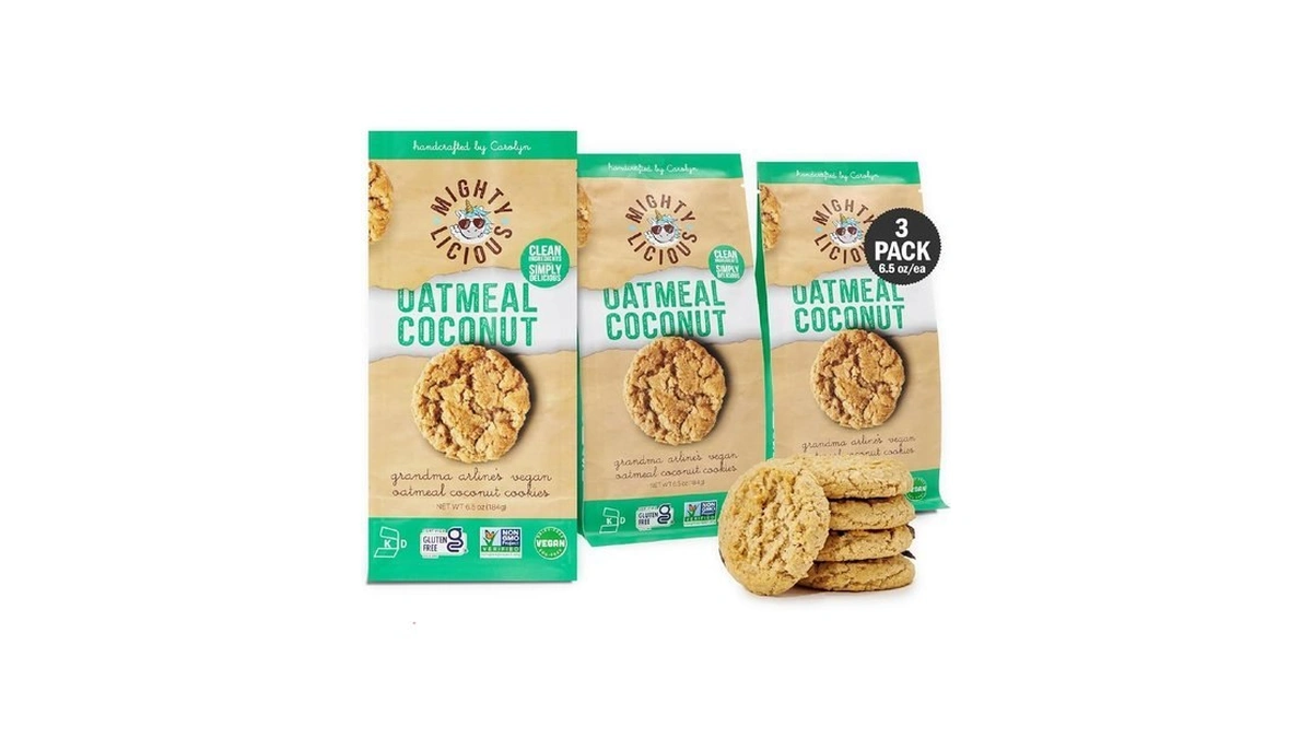 Mightylicious Oatmeal Coconut Vegan & Egg-free Cookies - 6.5 Oz